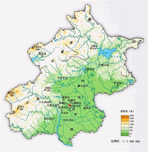 北京地理|北京市地形图、海拔、地势